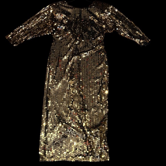Vintage Oleg Cassini bronze sequins dress. - Picture 9 of 13